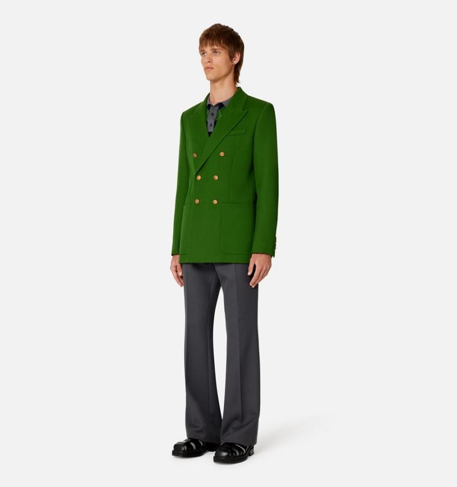 Ami Paris Double Breasted Men's Jackets Green | ami-NZ541