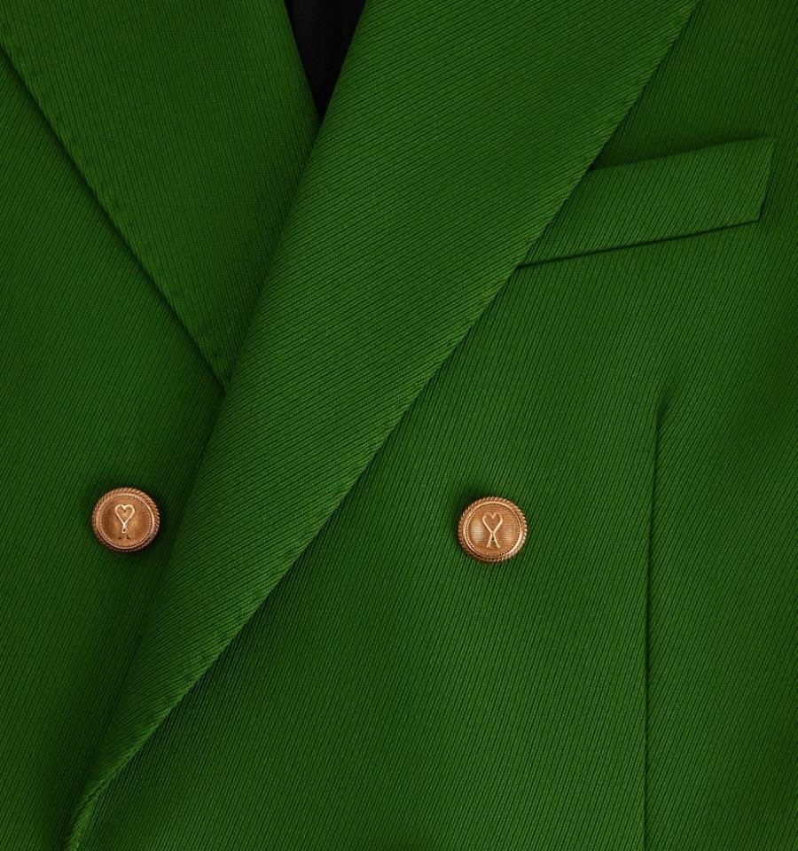 Ami Paris Double Breasted Men's Jackets Green | ami-NZ541