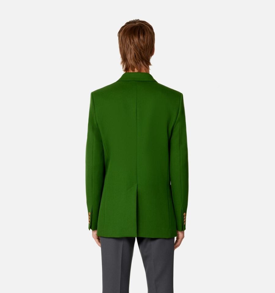 Ami Paris Double Breasted Men's Jackets Green | ami-NZ541