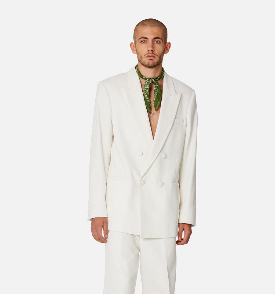 Ami Paris Double Breasted Men's Suits White | ami-NZ505