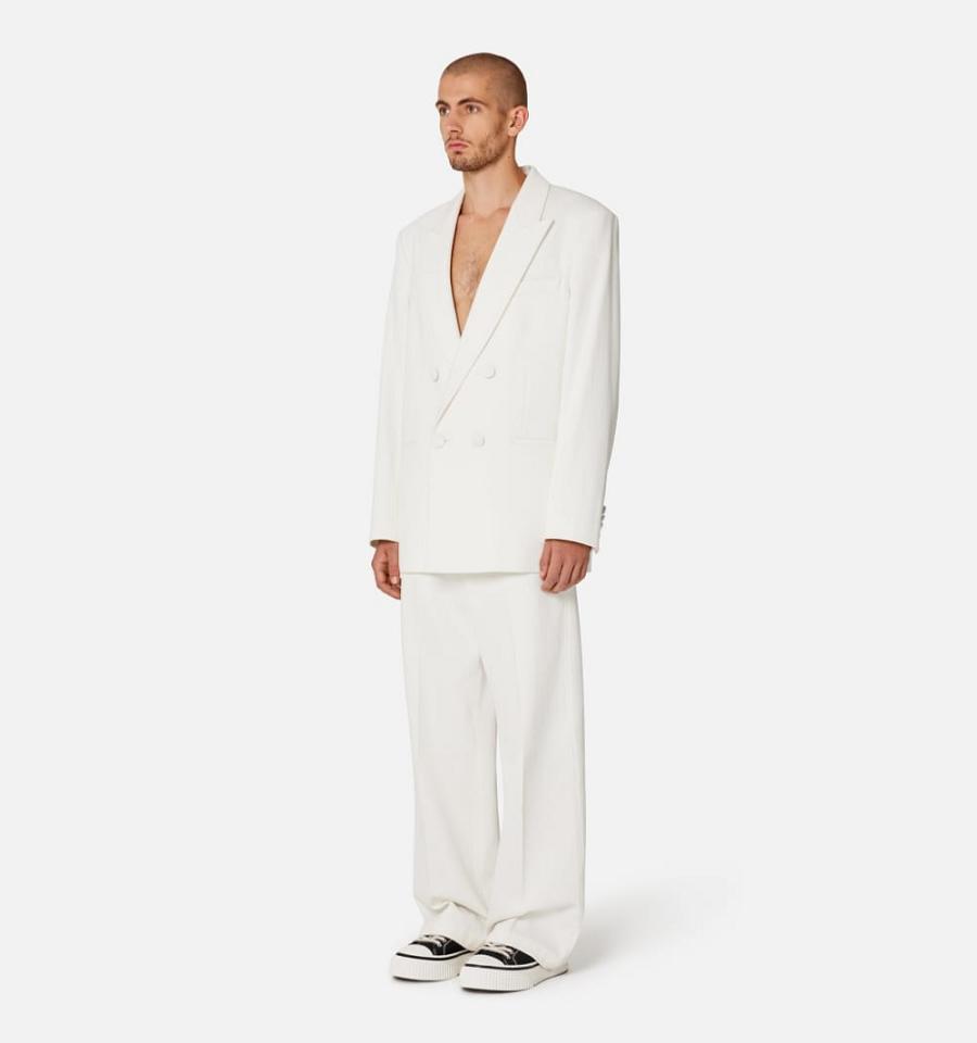 Ami Paris Double Breasted Men's Suits White | ami-NZ505