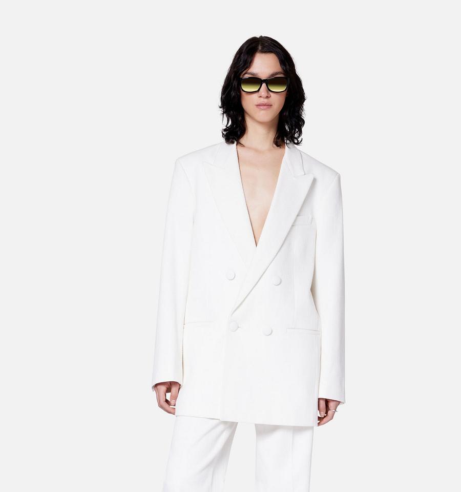 Ami Paris Double Breasted Women's Suits White | ami-NZ160