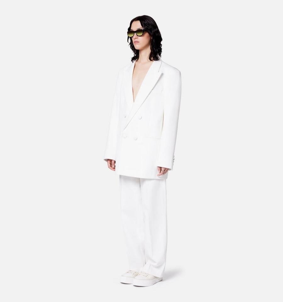 Ami Paris Double Breasted Women's Suits White | ami-NZ160