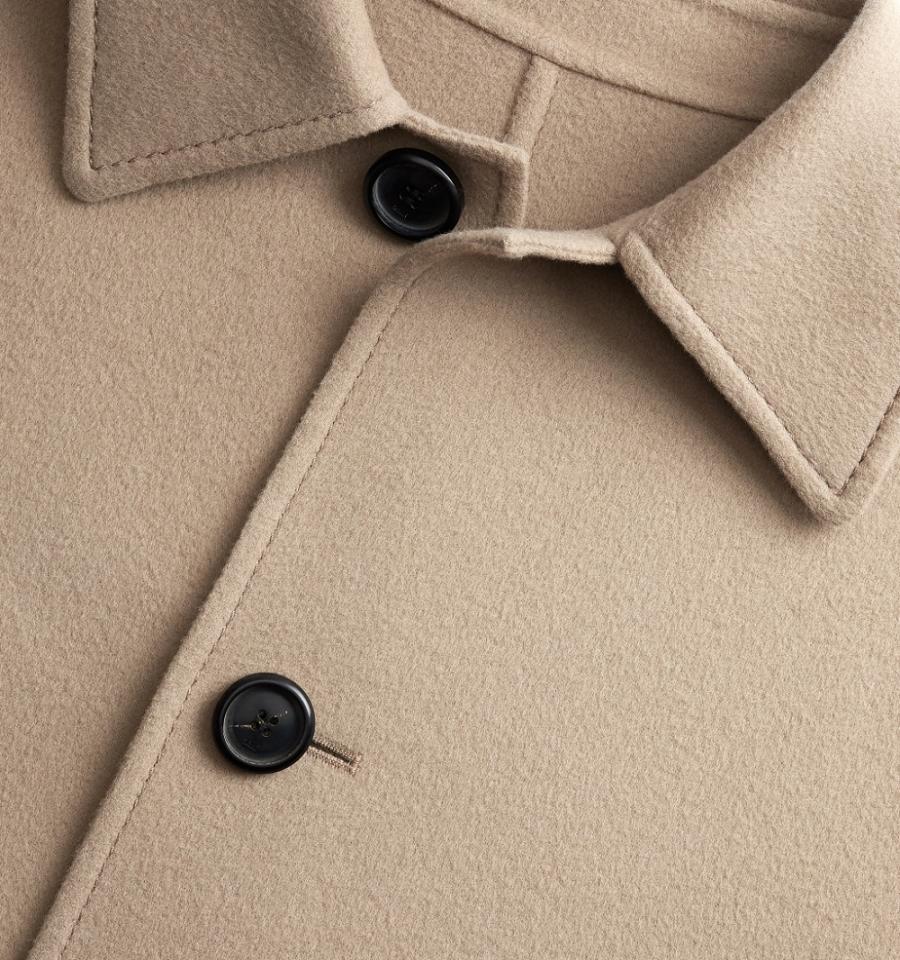 Ami Paris Double Face With Patch Pockets Men's Coats Khaki | ami-NZ577