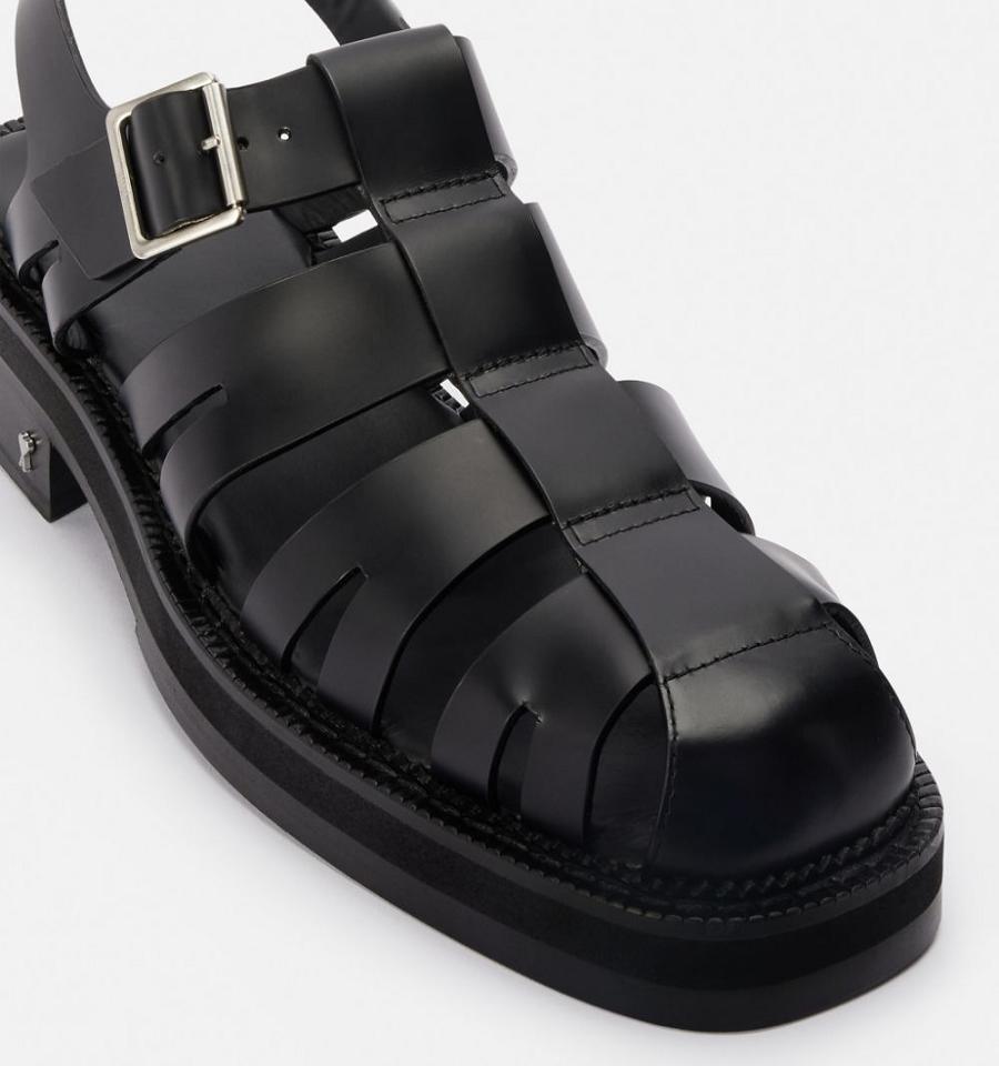 Ami Paris Fisherman Men's Sandals Black | ami-NZ359