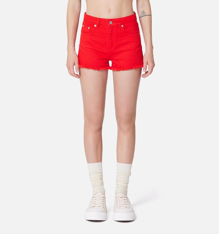 Ami Paris Five Pockets Mini Women's Shorts Red | ami-NZ135