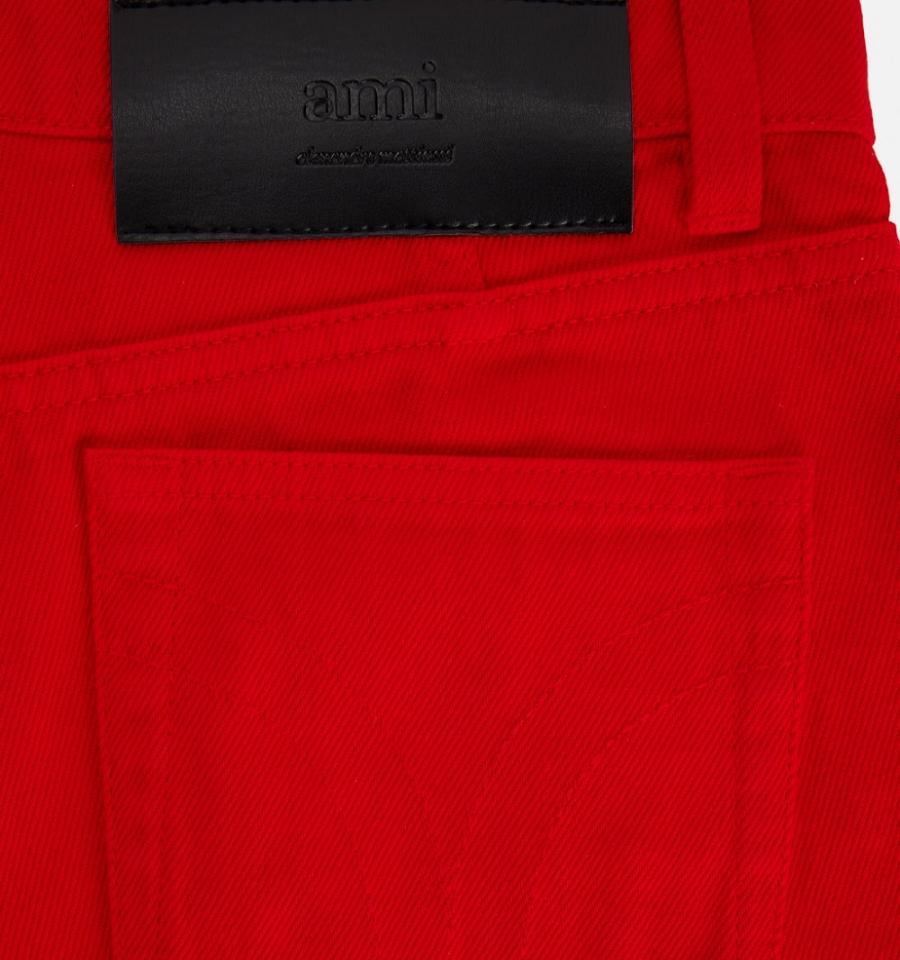 Ami Paris Five Pockets Mini Women's Shorts Red | ami-NZ135