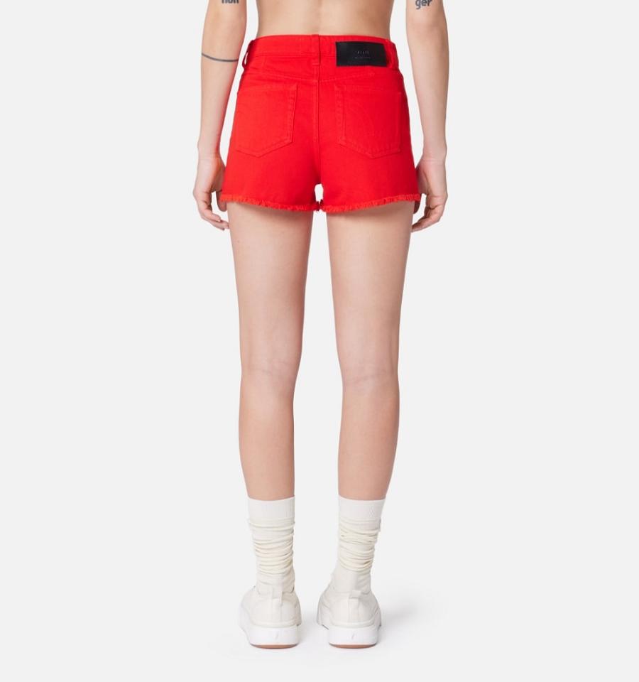 Ami Paris Five Pockets Mini Women's Shorts Red | ami-NZ135