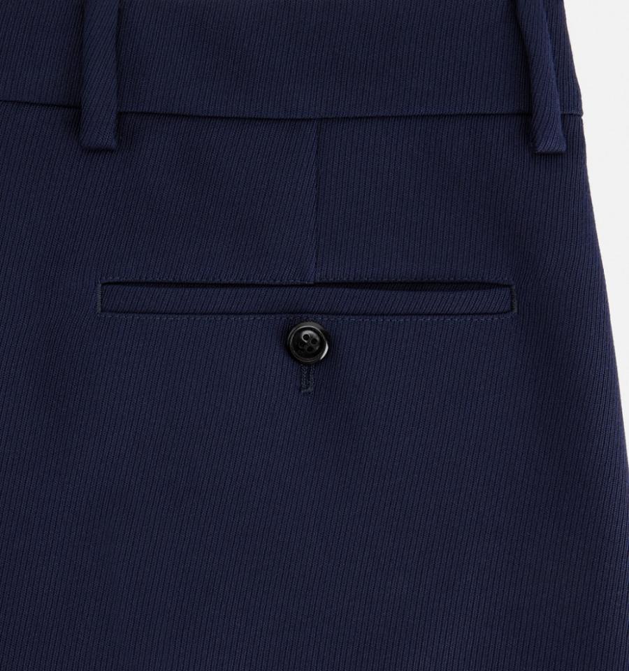 Ami Paris Flare Fit Men's Pants Navy | ami-NZ290