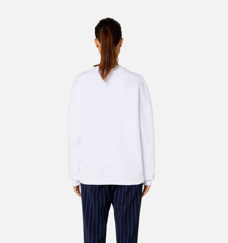 Ami Paris France Crewneck Women's Sweatshirts White | ami-NZ353