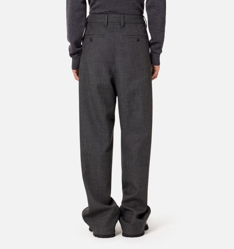 Ami Paris Large Fit Men's Pants Dark Grey | ami-NZ350