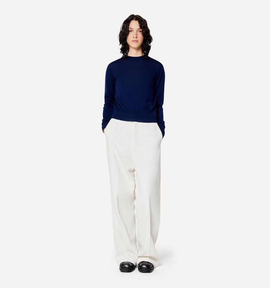 Ami Paris Large Fit Women's Pants White | ami-NZ214