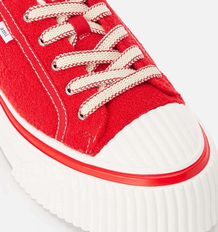 Ami Paris Low Top Ami 1980 Men's Sneakers Red | ami-NZ448