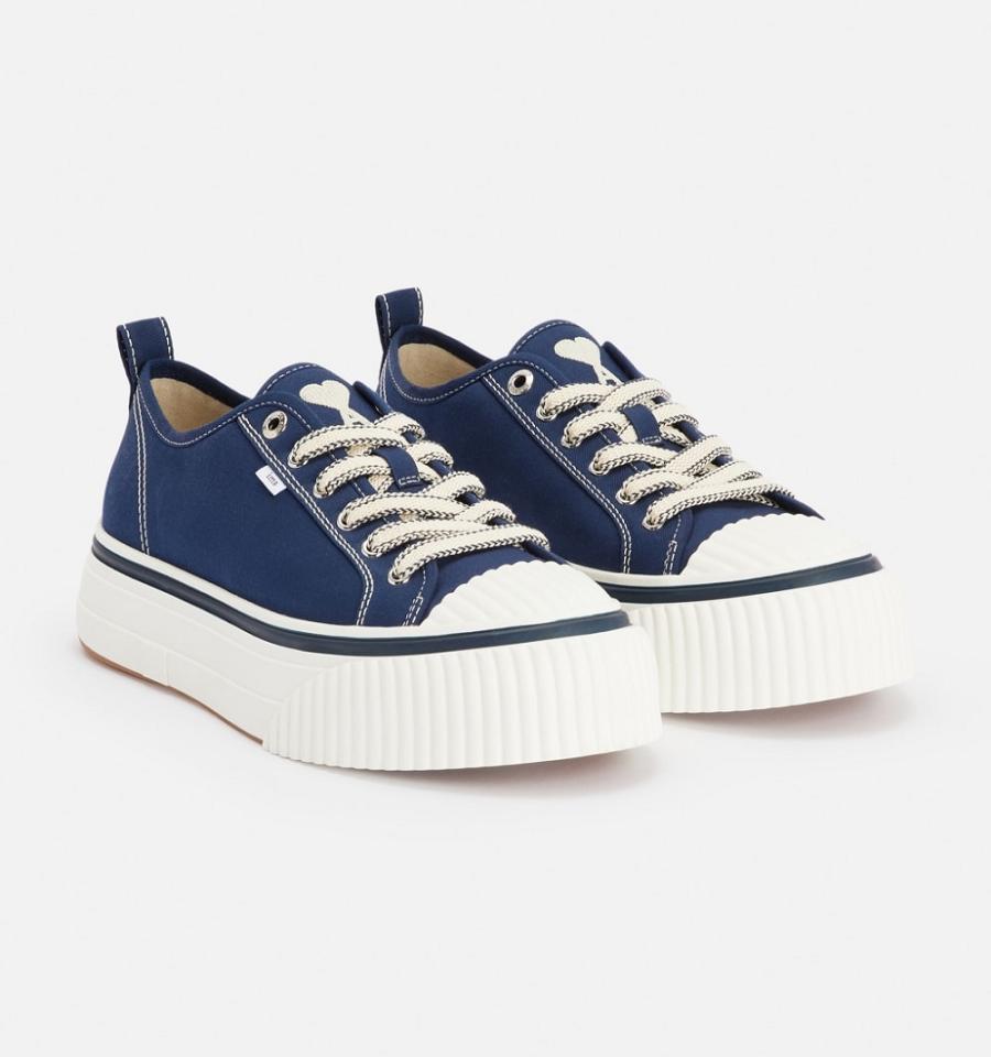 Ami Paris Low Top Ami 1980 Men's Sneakers Navy | ami-NZ523