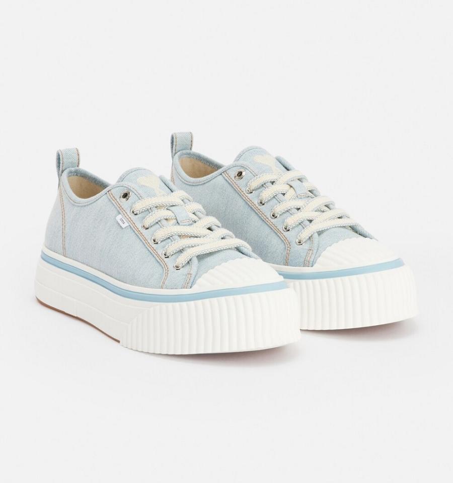 Ami Paris Low Top Ami 1980 Women's Sneakers Blue | ami-NZ205