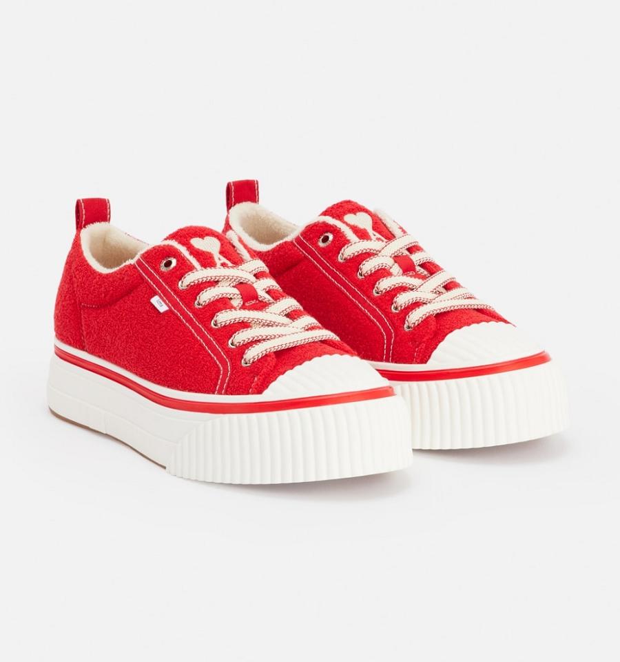 Ami Paris Low Top Ami 1980 Women's Sneakers Red | ami-NZ594