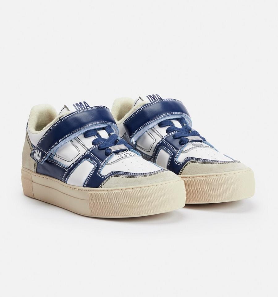 Ami Paris Low Top Ami Arcade Women's Sneakers White / Navy | ami-NZ396