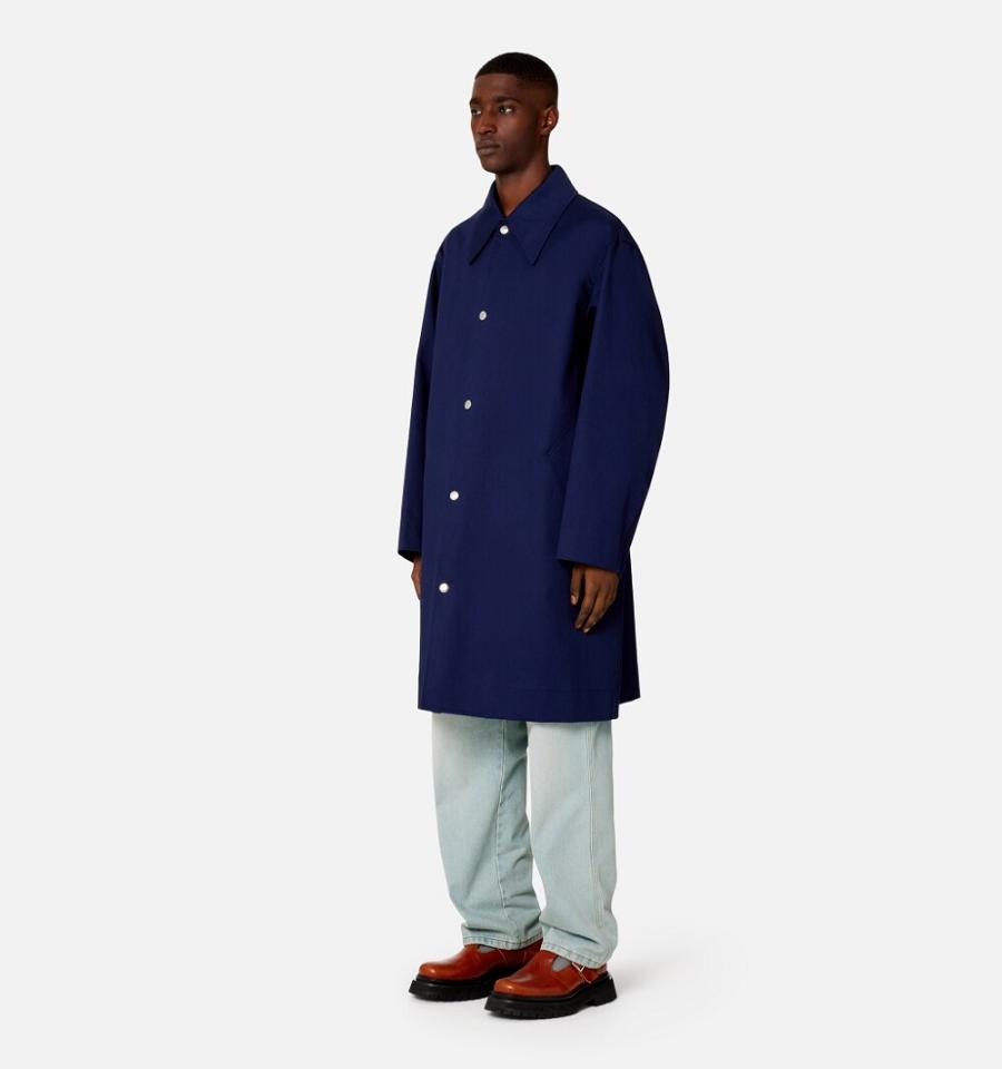 Ami Paris Mac Men's Coats Navy | ami-NZ155