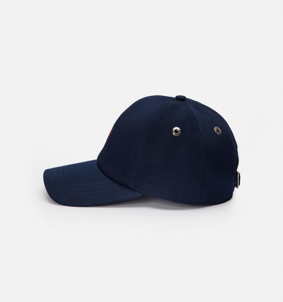 Ami Paris Red Ami de Coeur Embroidery Caps Navy | ami-NZ136