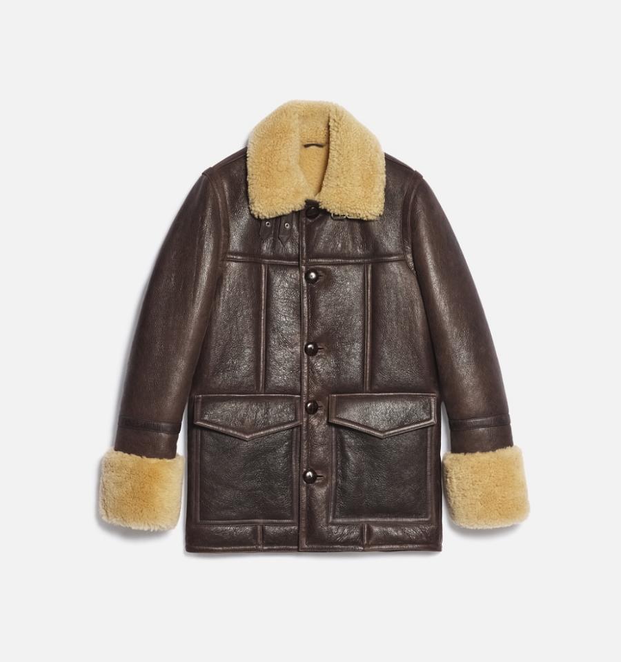 Ami Paris Shearling Buttoned Women's Jackets Brown | ami-NZ337