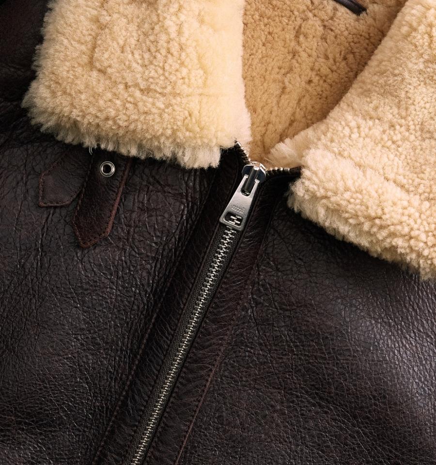 Ami Paris Shearling Men's Jackets Brown | ami-NZ572