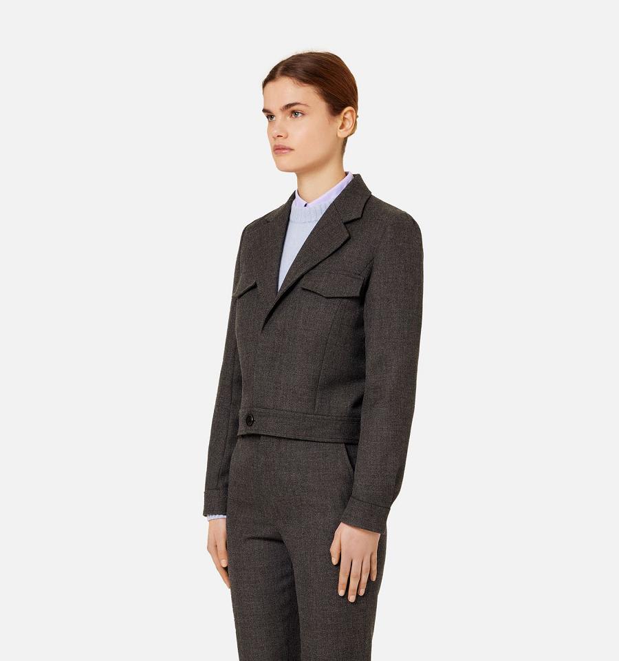 Ami Paris Short Women's Suits Grey | ami-NZ208