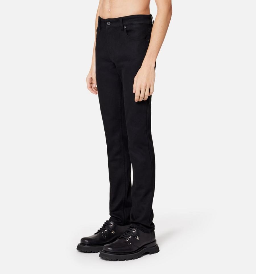 Ami Paris Slim Fit Men's Denim Black | ami-NZ127