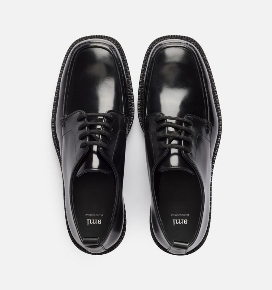 Ami Paris Square-Toe Derbies Men's Shoes Black | ami-NZ118