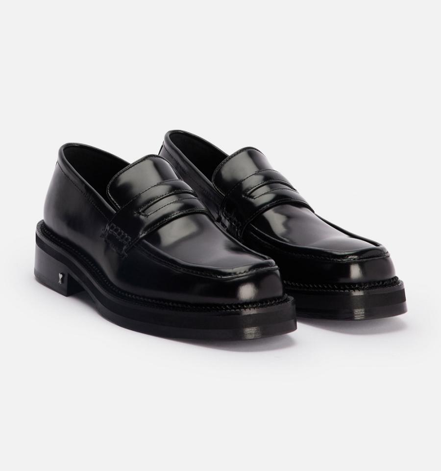 Ami Paris Square Toe Women's Loafers Black | ami-NZ462