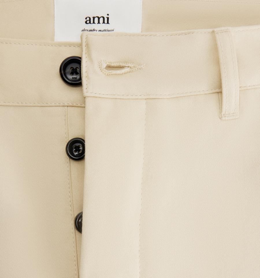 Ami Paris Straight Fit Chino Men's Pants Khaki | ami-NZ405