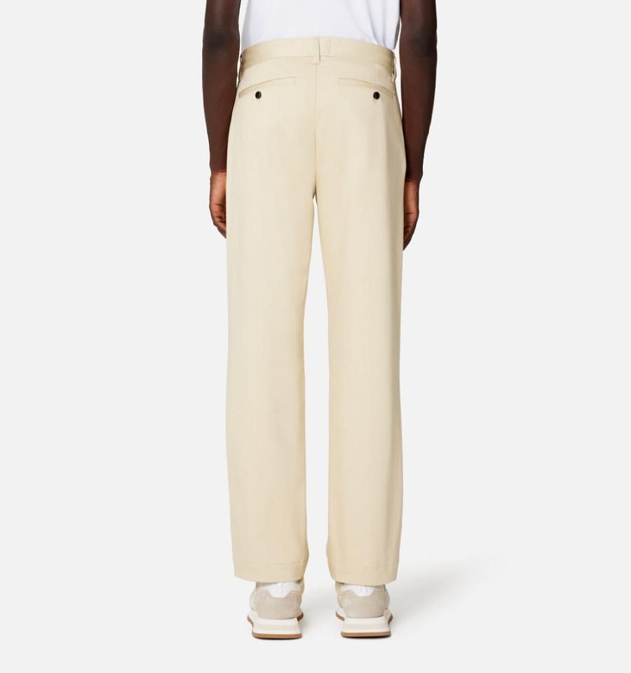 Ami Paris Straight Fit Chino Men's Pants Khaki | ami-NZ405