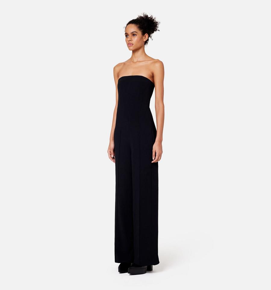 Ami Paris Strapless Women's Jumpsuits Black | ami-NZ233