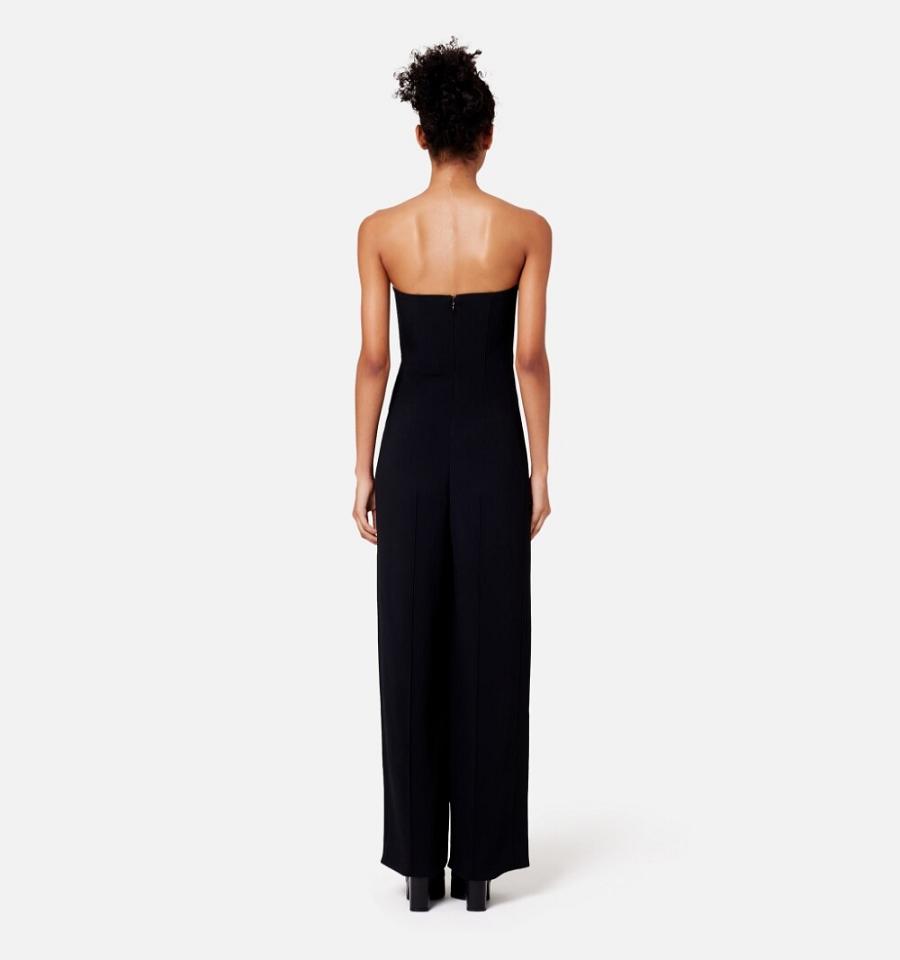 Ami Paris Strapless Women's Jumpsuits Black | ami-NZ233