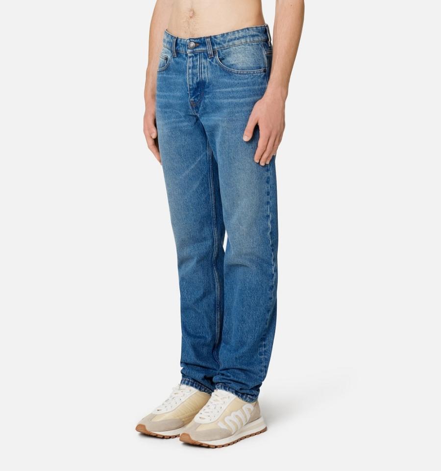 Ami Paris Tapered Fit Men's Denim Blue | ami-NZ364