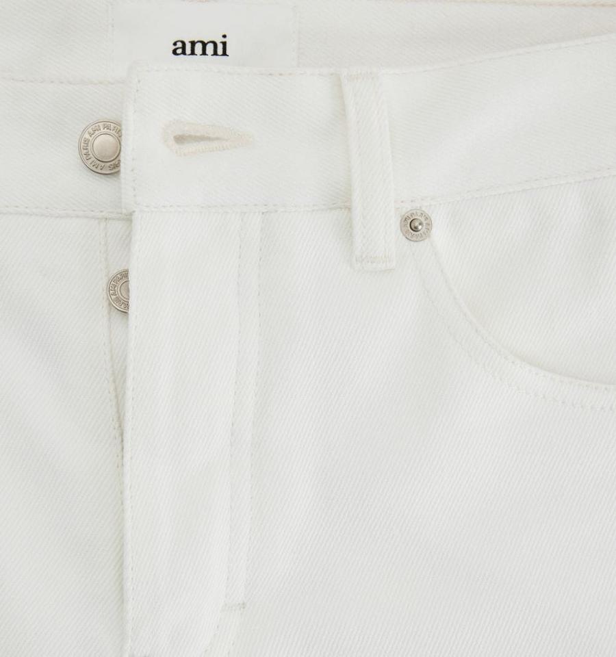 Ami Paris Tapered Fit Men's Denim White | ami-NZ621