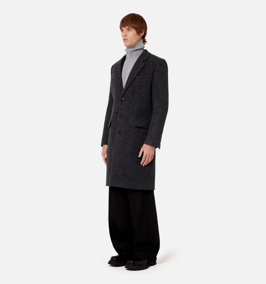 Ami Paris Three Buttons Men's Coats Dark Grey | ami-NZ584