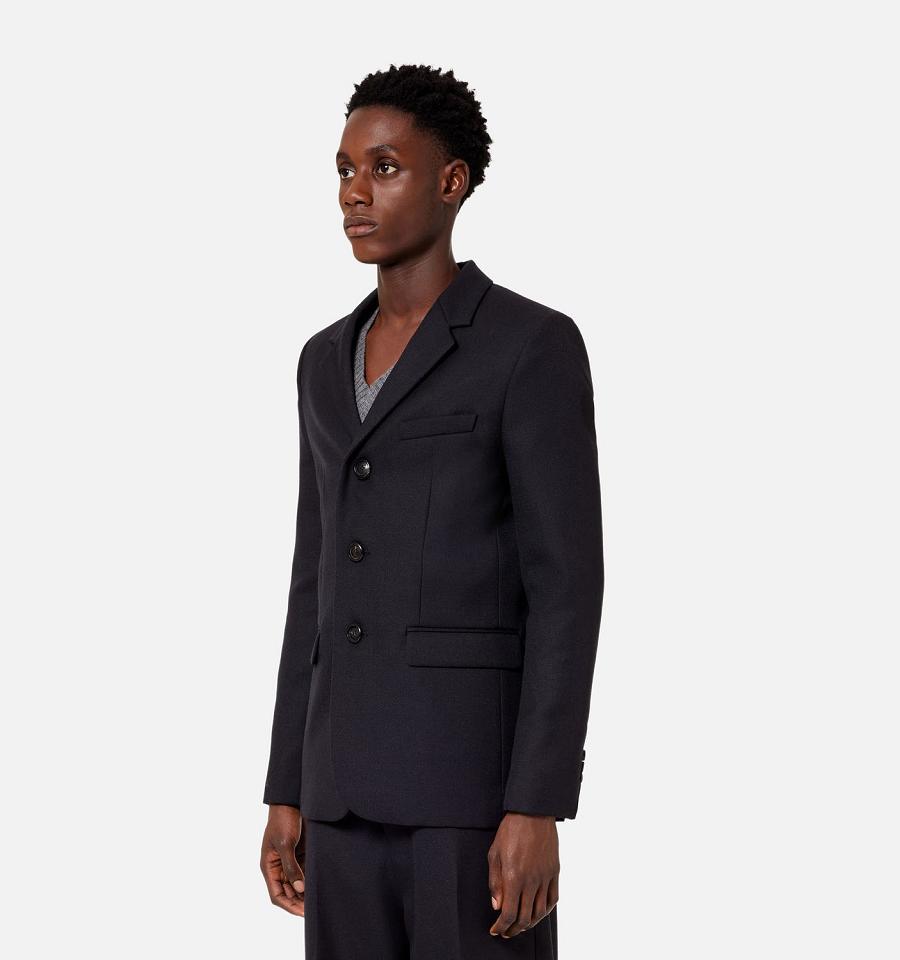 Ami Paris Three Buttons Men's Suits Black | ami-NZ120