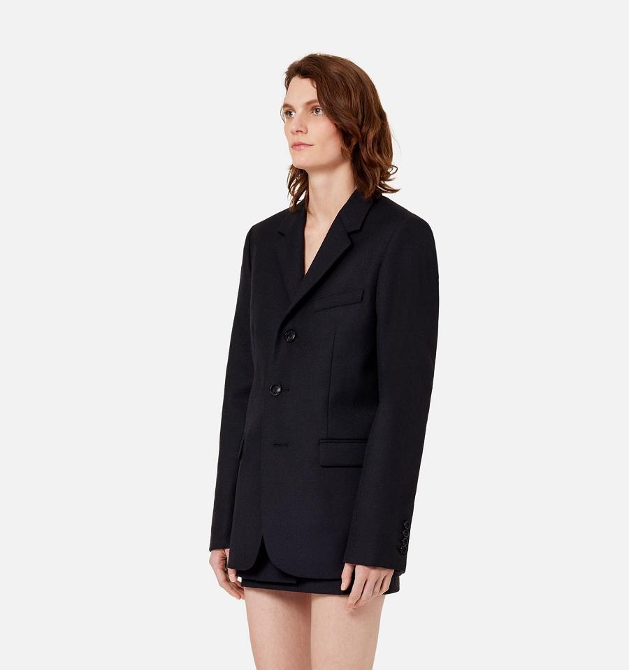 Ami Paris Three Buttons Women's Jackets Black | ami-NZ121