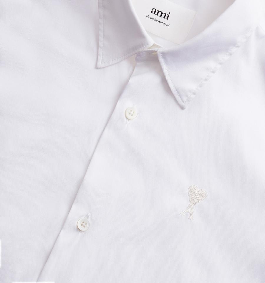 Ami Paris Tonal Ami de Coeur Women's Shirts White | ami-NZ172