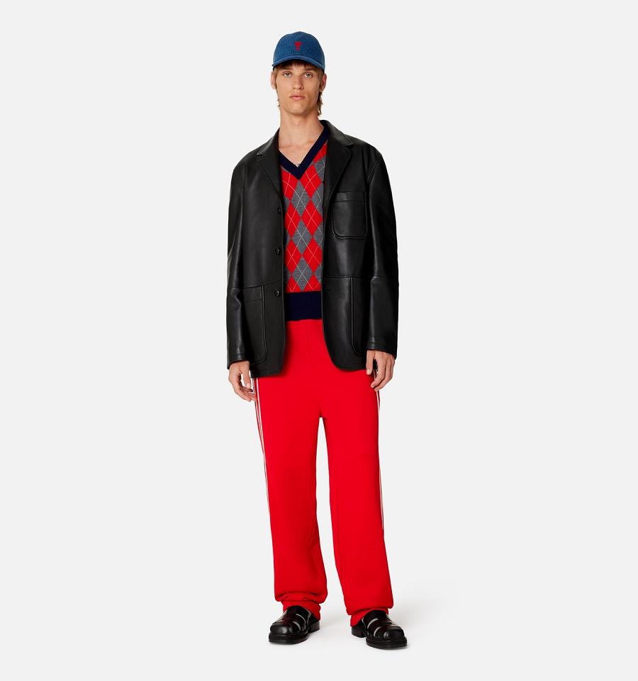 Ami Paris Track Men's Pants Red | ami-NZ348