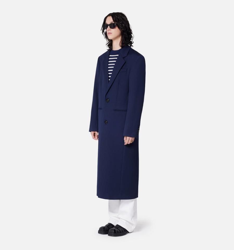 Ami Paris Two Buttons Women's Coats Navy | ami-NZ104