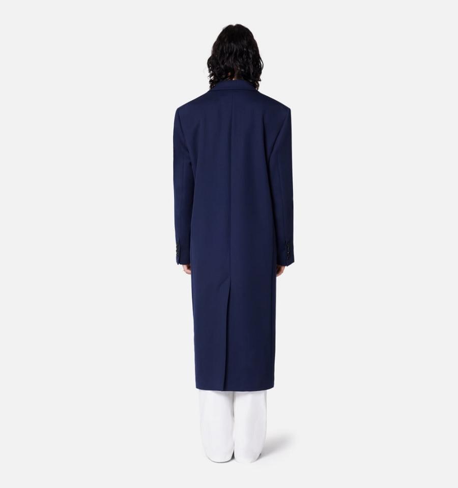 Ami Paris Two Buttons Women's Coats Navy | ami-NZ104