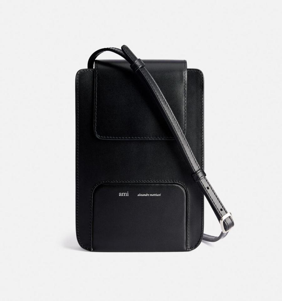 Ami Paris Vertical Pouch Bags Black | ami-NZ437