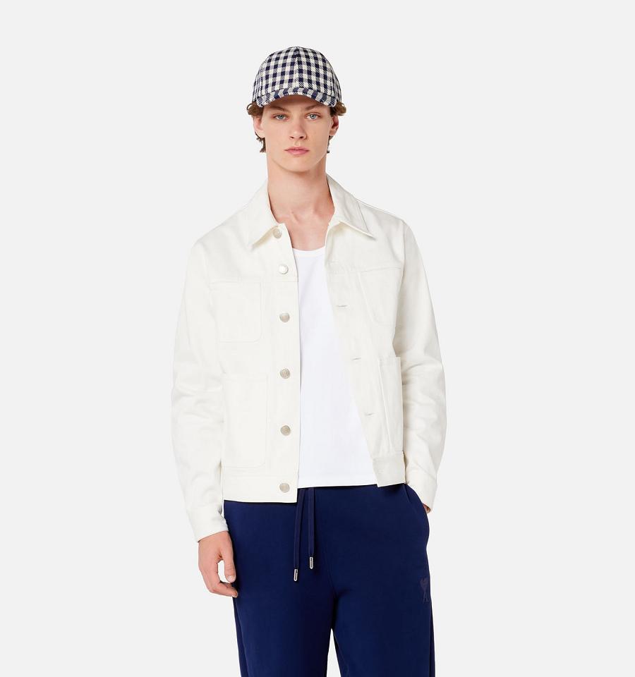 Ami Paris Worker Men's Jackets White | ami-NZ610