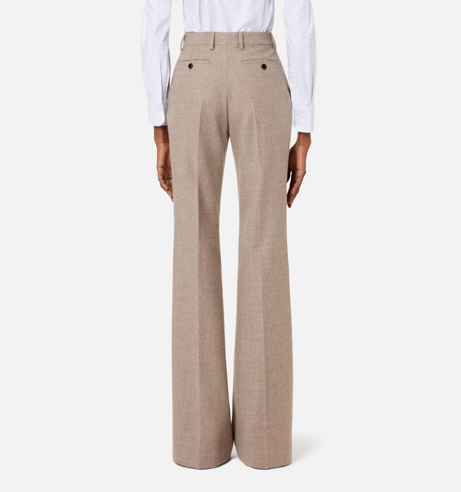 Ami Paris flared tailored Women's Pants Khaki | ami-NZ386